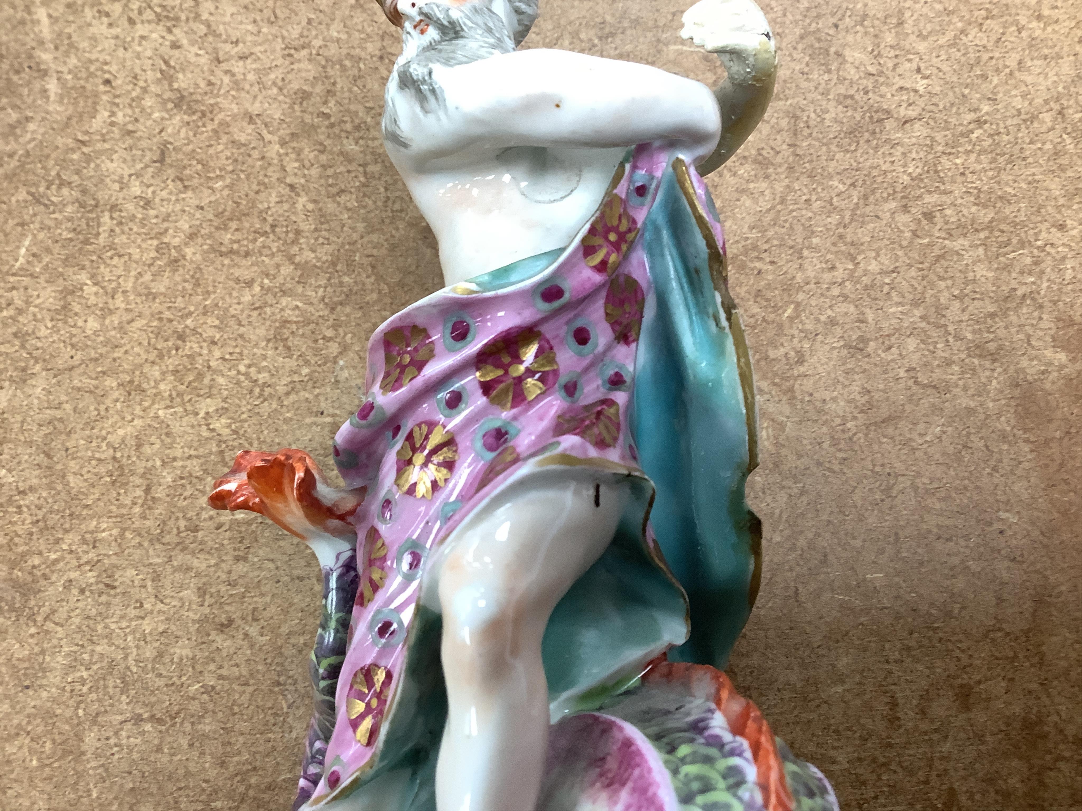 A late 18th century Derby figure of Neptune, 23cm